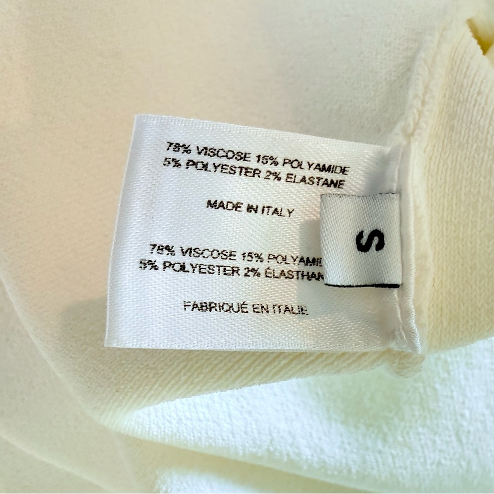 Proenza Schouler White Asymmetric Slit Knit Top Made in Italy S Luxe Minimalist - Picture 13 of 16